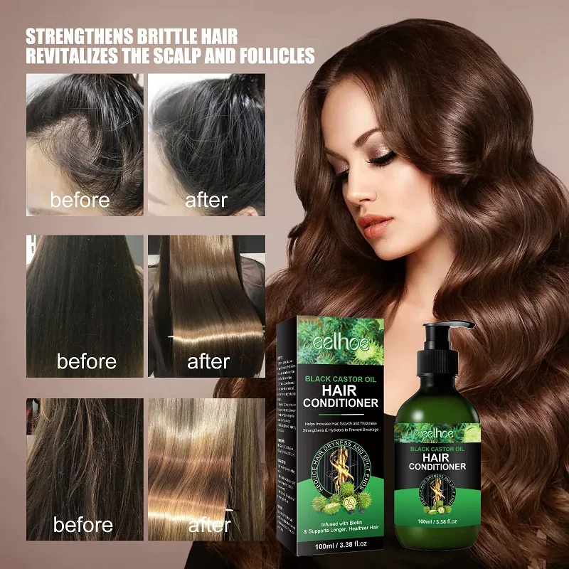 

Black Castor Hair Conditioner Repair Damaged Hair Caused By Dyeing and Perming Moisturize The Scalp and Make Hair Soft Shiny