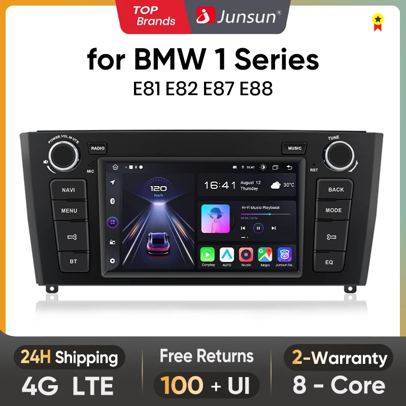 Junsun V1 Plus Car Radio For BMW 1 Series E81 E82 E87 E88 wireless CarPlay Android Auto No 2 din 2din DVD