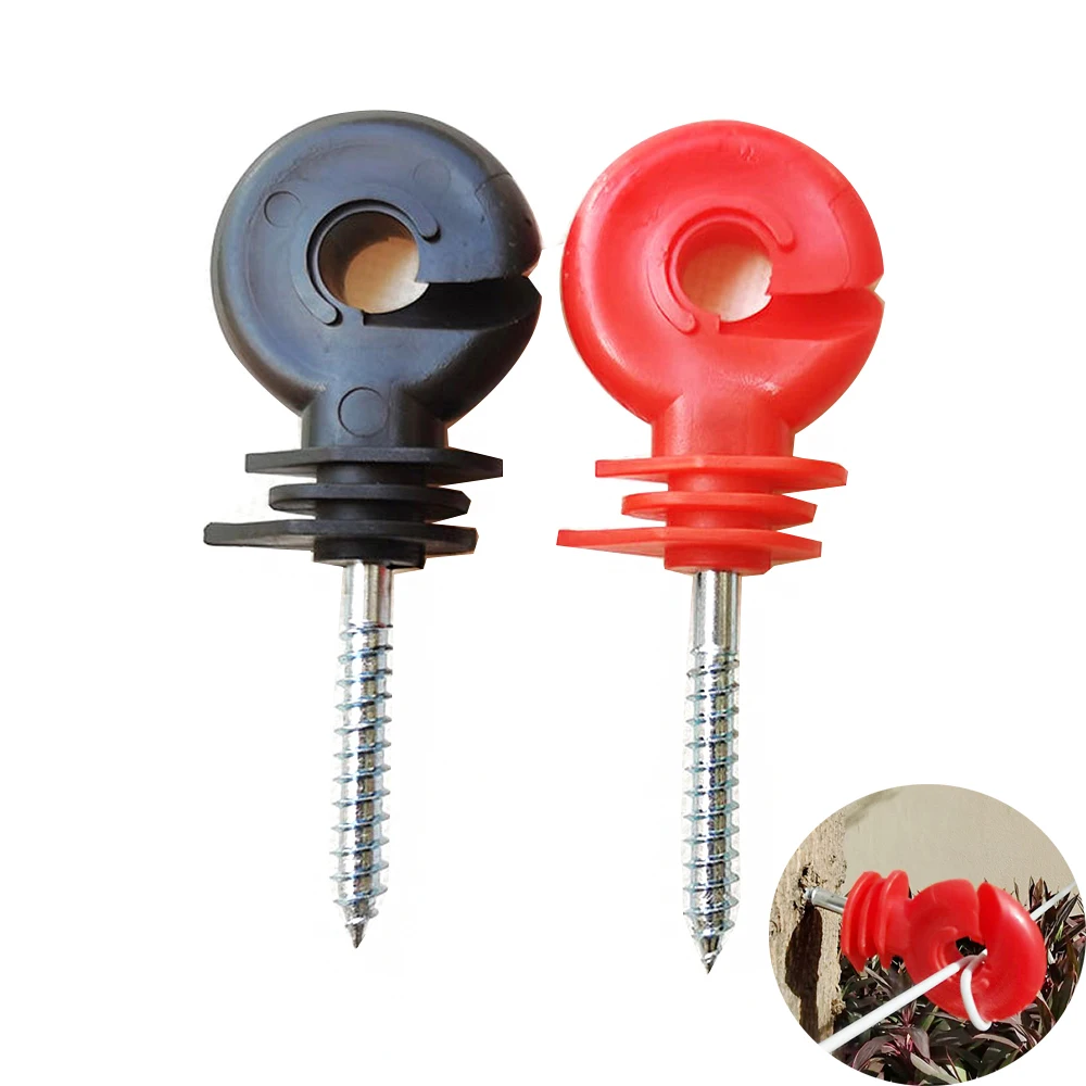 100 Pcs Electric Fence Insulator Screw-in Valla Aislante Ring Post Wood Poste Isolant Pasture Garden Supplies Accessories Tools