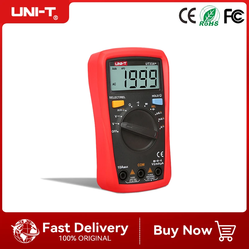 UNI-T Pocket Multimeter UT33A UT33B UT33C UT33D Plus Digital Ammeter Voltmeter Professional Resistance Measure Multi Meter