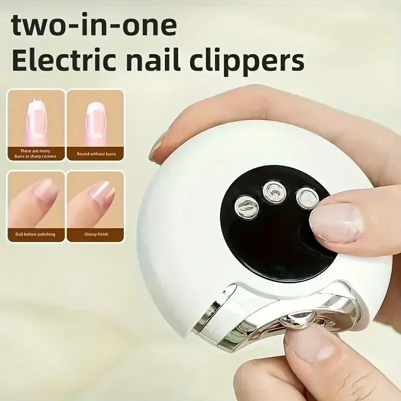 2 in 1 Rotatable Nail Clipper For Baby Adult Automatic Nail Clippers With Light Nails Trimmer Cutter Manicure Polishinge