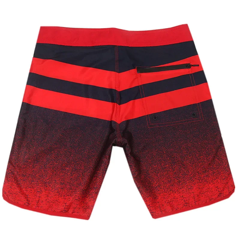 Four-way Stretch Waterproof Quick-dry Hot Spring Surf Beach Pants Men Horizontal Striped Printed Fitness Shorts