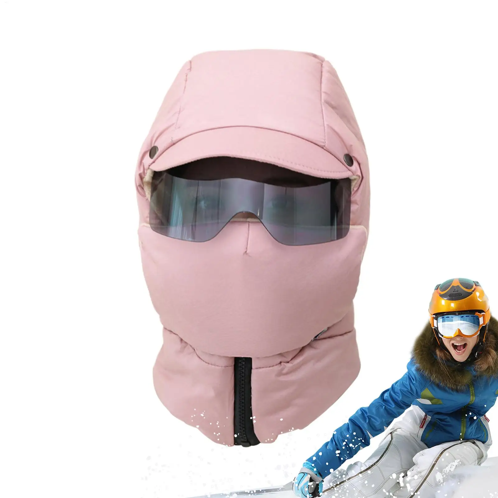 Gorro de cazador para mujer, gorro cálido 4 en 1, gorro para clima frío con capucha, gafas con orejeras para hombres y mujeres, ciclismo en clima frío de invierno
