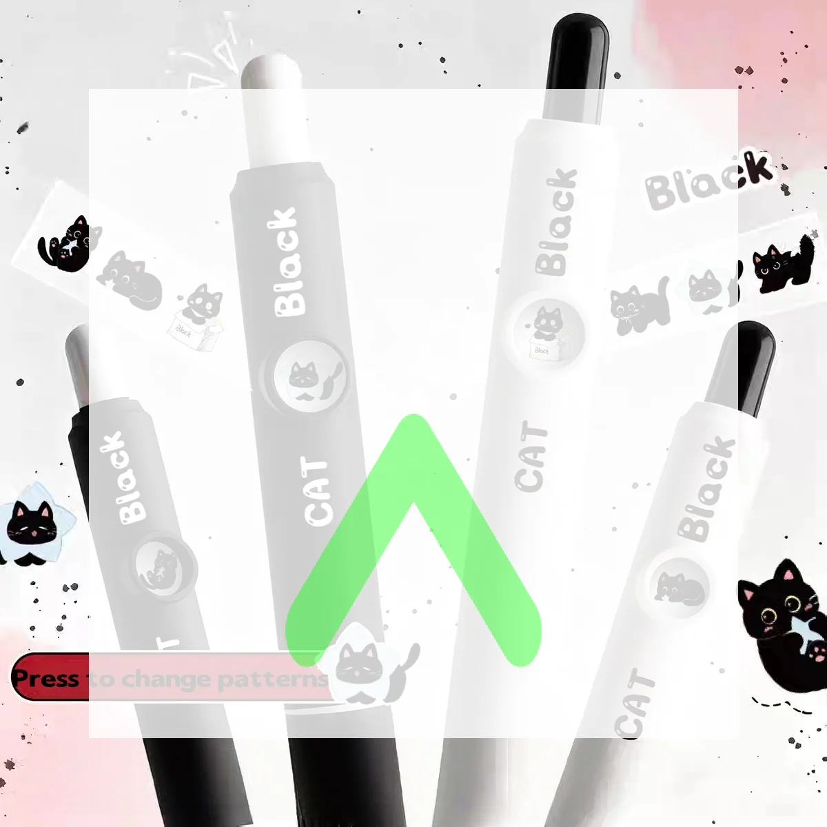 

New 4Pcs Kawaii Cat Pattern Gel Pens 0.5mm Quick-Dry Black Ink-Smooth Writing Retractable Pens School Stationery Birthday Gift