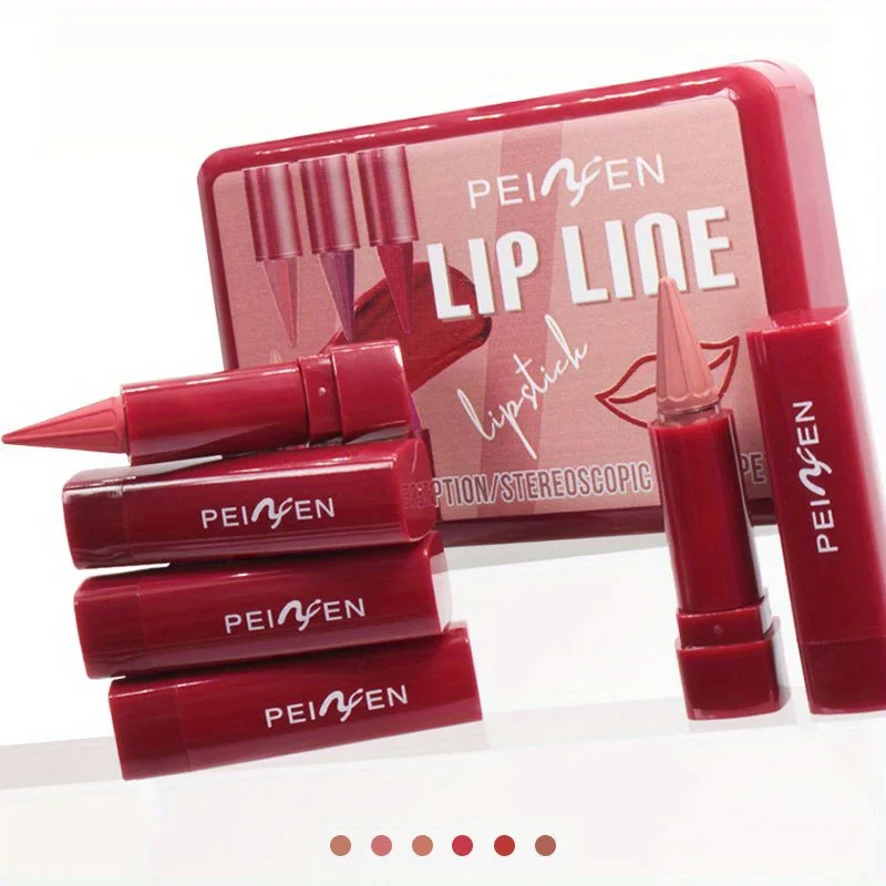 Long-lasting and easy to color matte rotating lipstick pen, natural waterproof and not easy to decolorize lip liner set