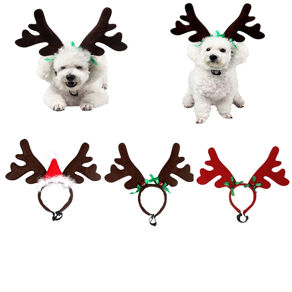 

Christmas Cat Deer Headdress 2023 Festival Dog Elk Hat Pet Christmas Party Accessories Dog And Cat New Year Decorations