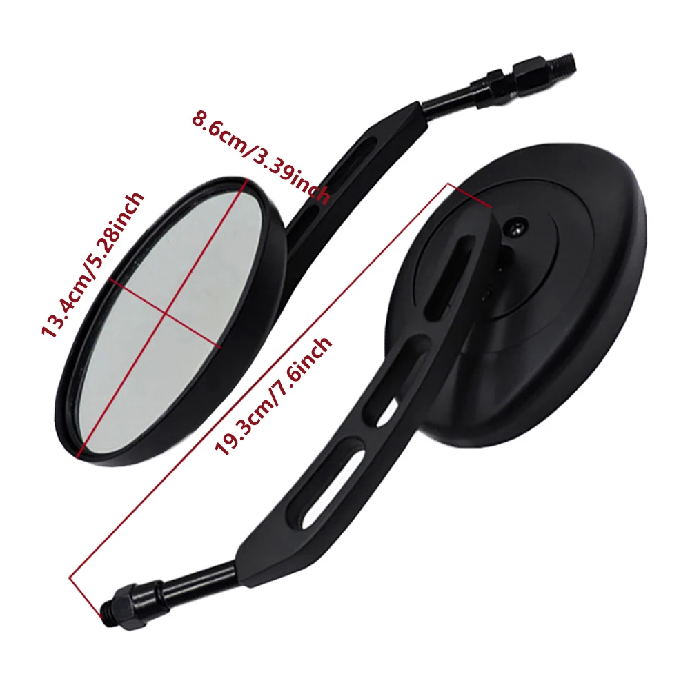 2pcs 10MM 360 ° Adjustable Motorcycle Wide View Rearview Mirror For Harley Glass Back Side Mirror Left Right