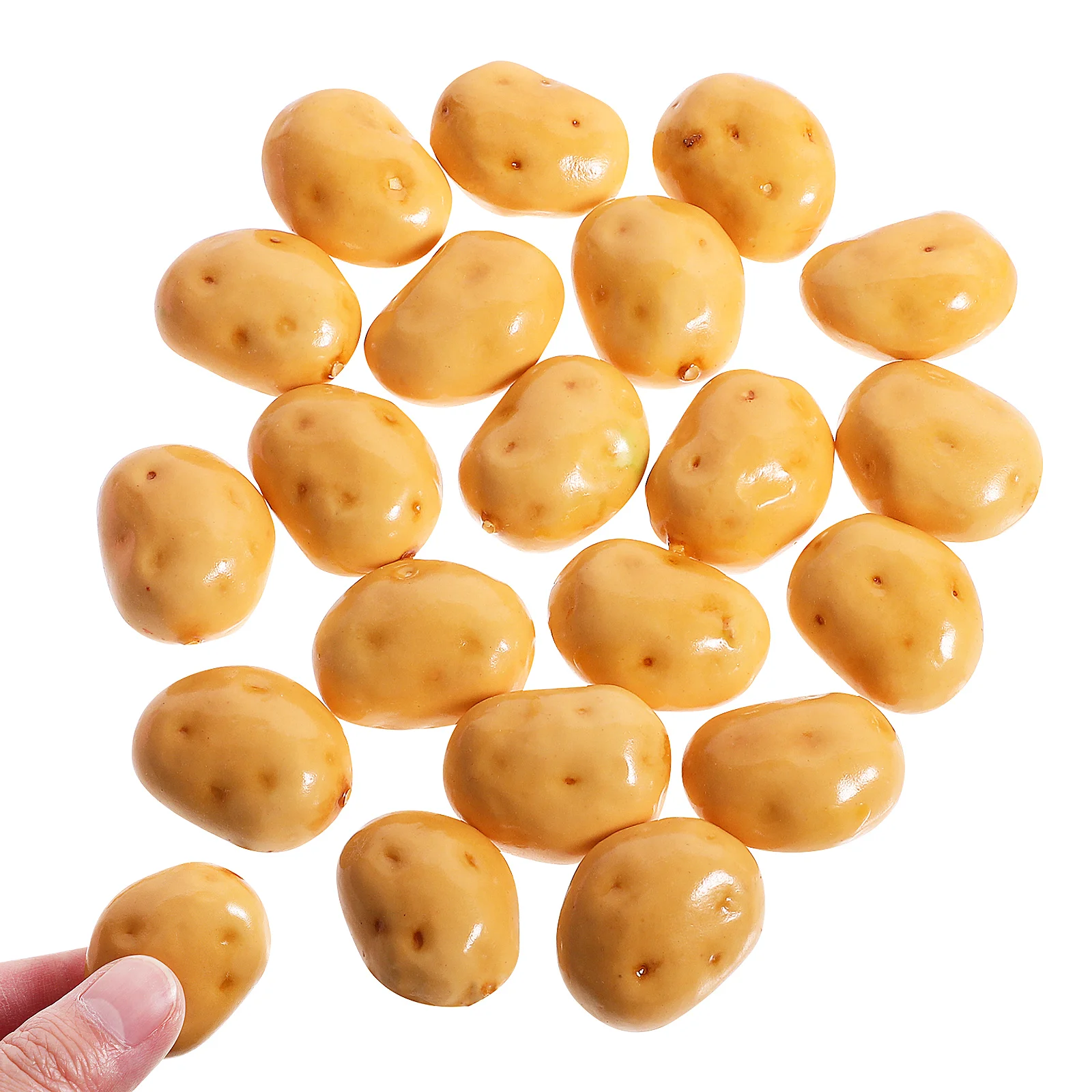 20 peças batata artificial para decoração de plantas frutas modelo realista mini adereços de brinquedo de comida