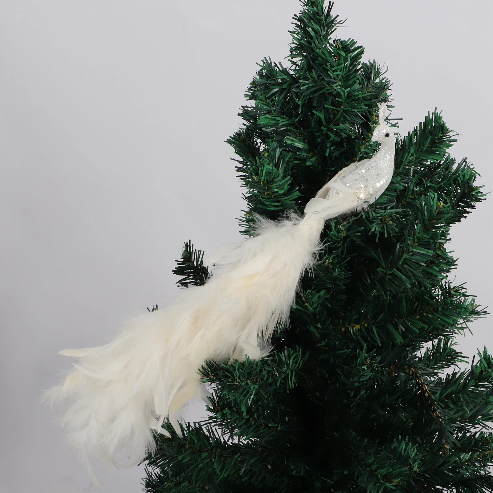 

1pc 3D Peacock Christmas Tree Ornament Clip-On Xmas Decoration Festive Party Wedding Home Decor Reliable Material Light Safe
