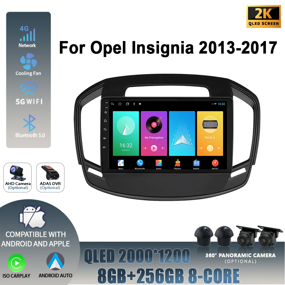 Wireless Carplay Stereo Screen Car Radio Multimedia Navigation Player WIFI Android 14 For Opel Insignia 2013-2017 Head Unit 4G