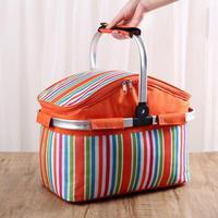 camping ice Cooler Basket 30L Insulation Picnic basket Foldable picnic bag Portable Oxford cloth picnic bag for Camping Grocery