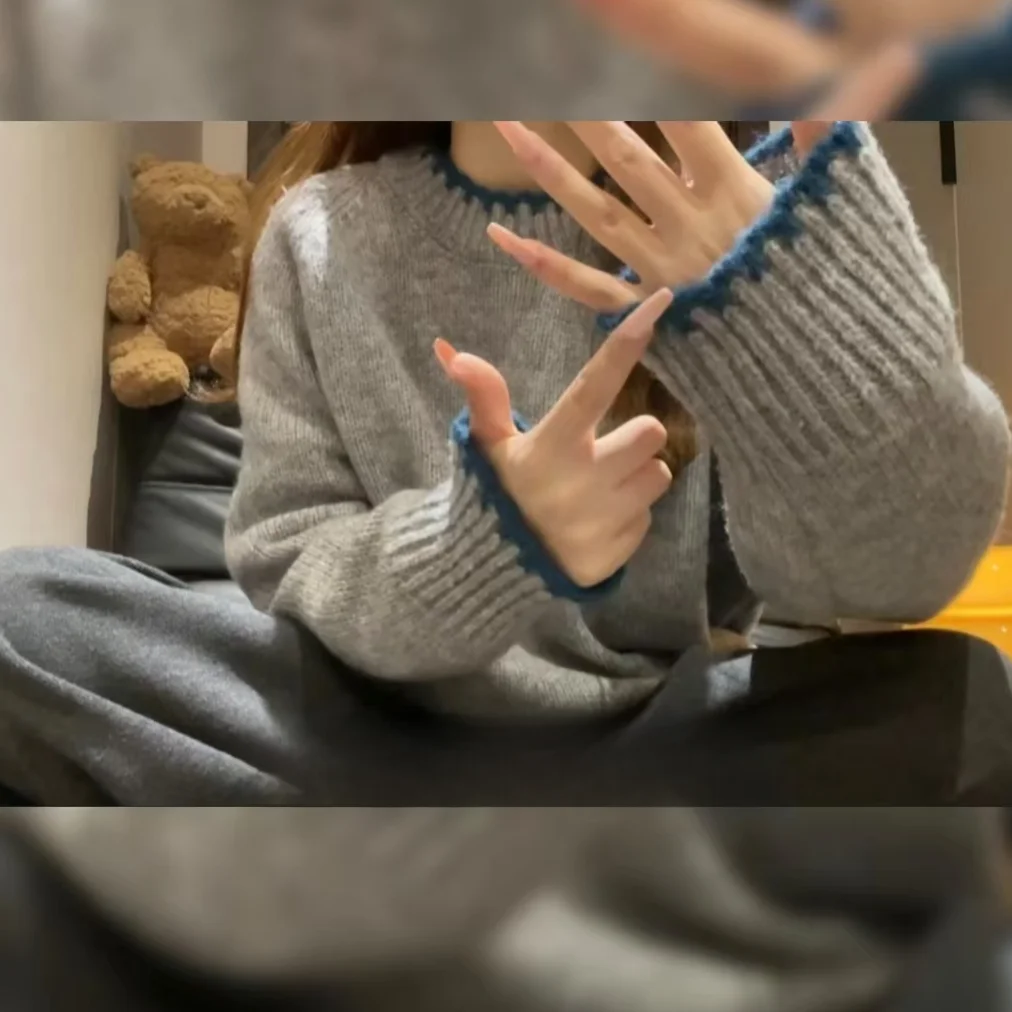 여성용 루즈 스웨터 레이지 스타일 고급스러운 느낌의 아메리칸 레트로 디자인 코트 탑 가을 겨울 2025 신상품