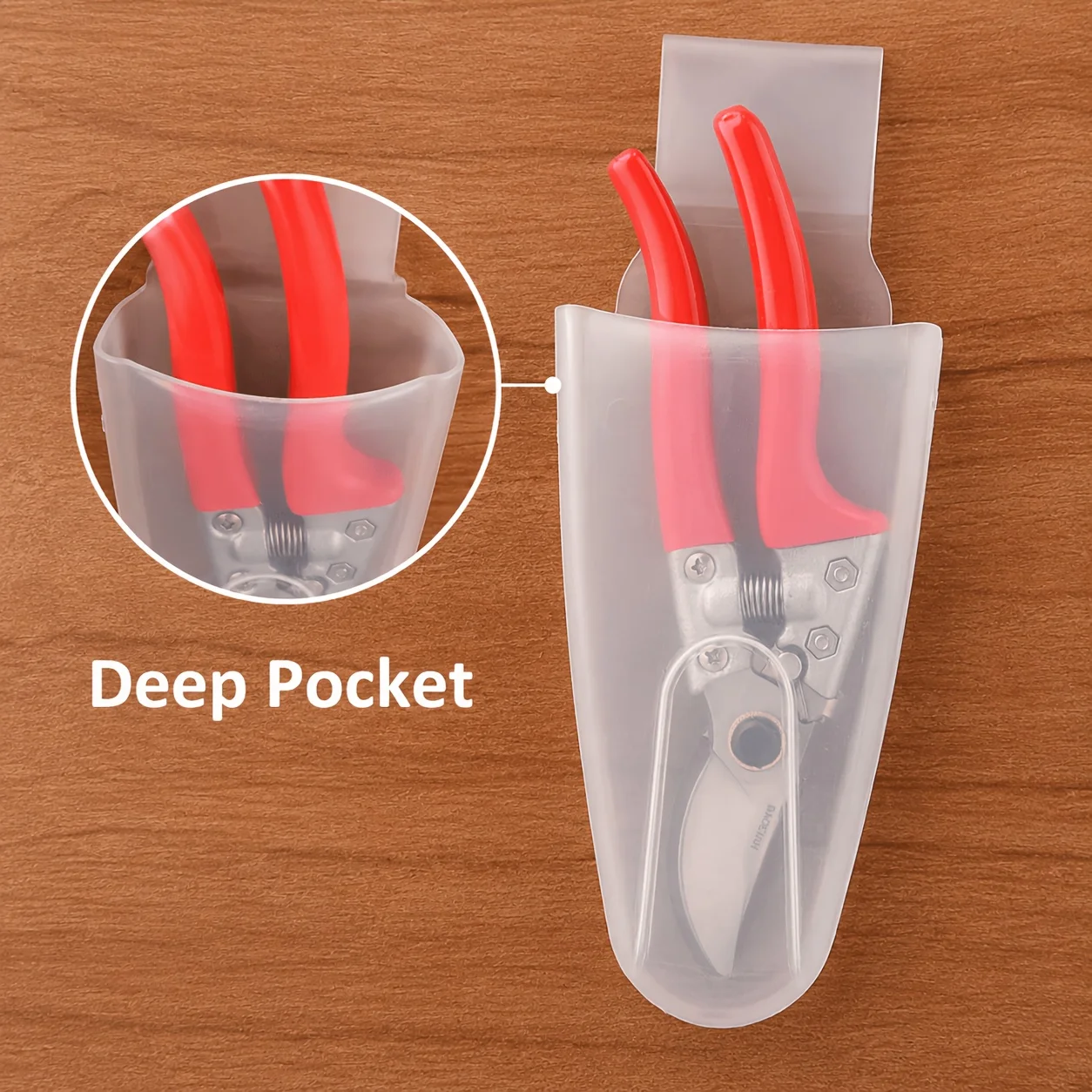 3pcs Transparent Frosted Pruning Shears Storage Case Belt Clip Waist Portable Anti Loss Gardening Organizer Pouch Garden Work