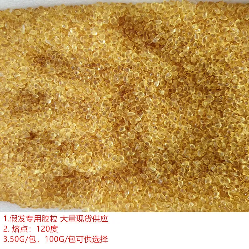 Hot Melt Glue Pellets for Hair Extensions & Wigs, White Semi-Transparent & Golden Yellow Keratin Adhesive Granules