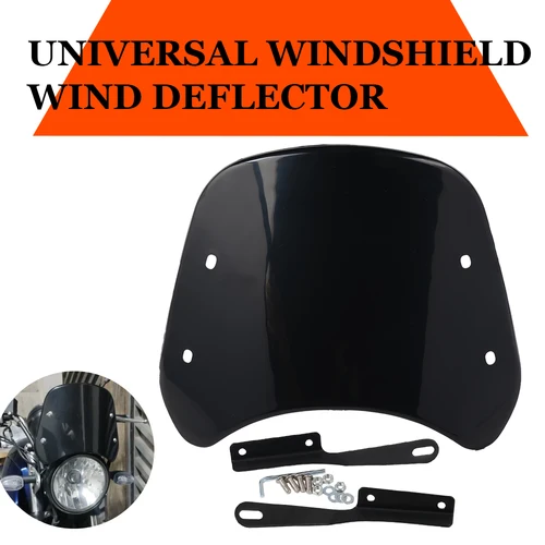 Deflector de viento Universal para parabrisas de motocicleta, carenado para Harley, Honda, Yamaha, Kawasaki, Suzuki, Cafe Racer, color negro