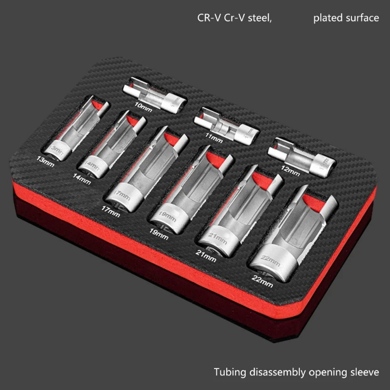 9Pcs Sensors Socket Set, O2 Sensors Removal Tool, Oil Pressure Sensors Socket Wrench Set 10-22mm