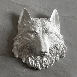 Animal Wolf Head Mold Lion Head Owl Wall Decoration Plaster Sculpture Resin Silicone Concrete Wall Tile Mold DIY Home Decoration