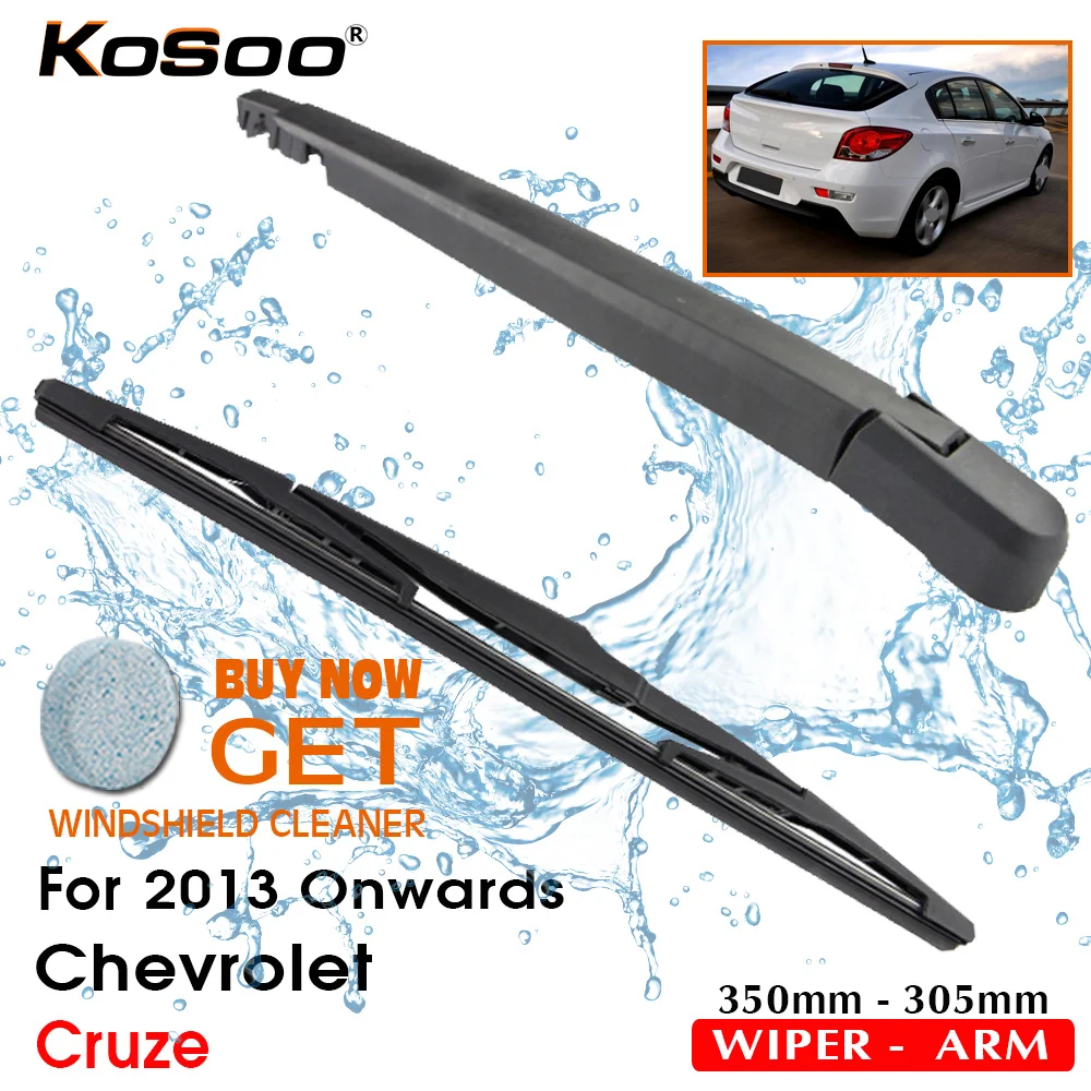 KOSOO Auto Rear Car Wiper Blade For Chevrolet Cruze,350mm 2013 Onwards Rear Windshield Wiper Blades Arm,Car Styling Accessories