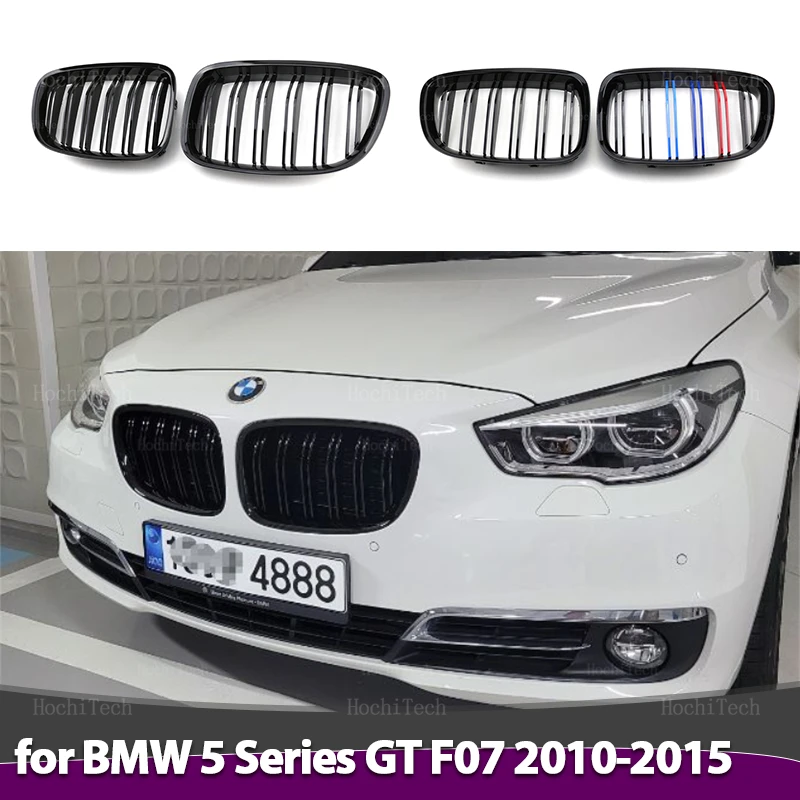 High Quality Car Front Bumper Kidney Grille For BMW 5 Series GT F07 2010-2015 Replacement Double Slat Black Grilles