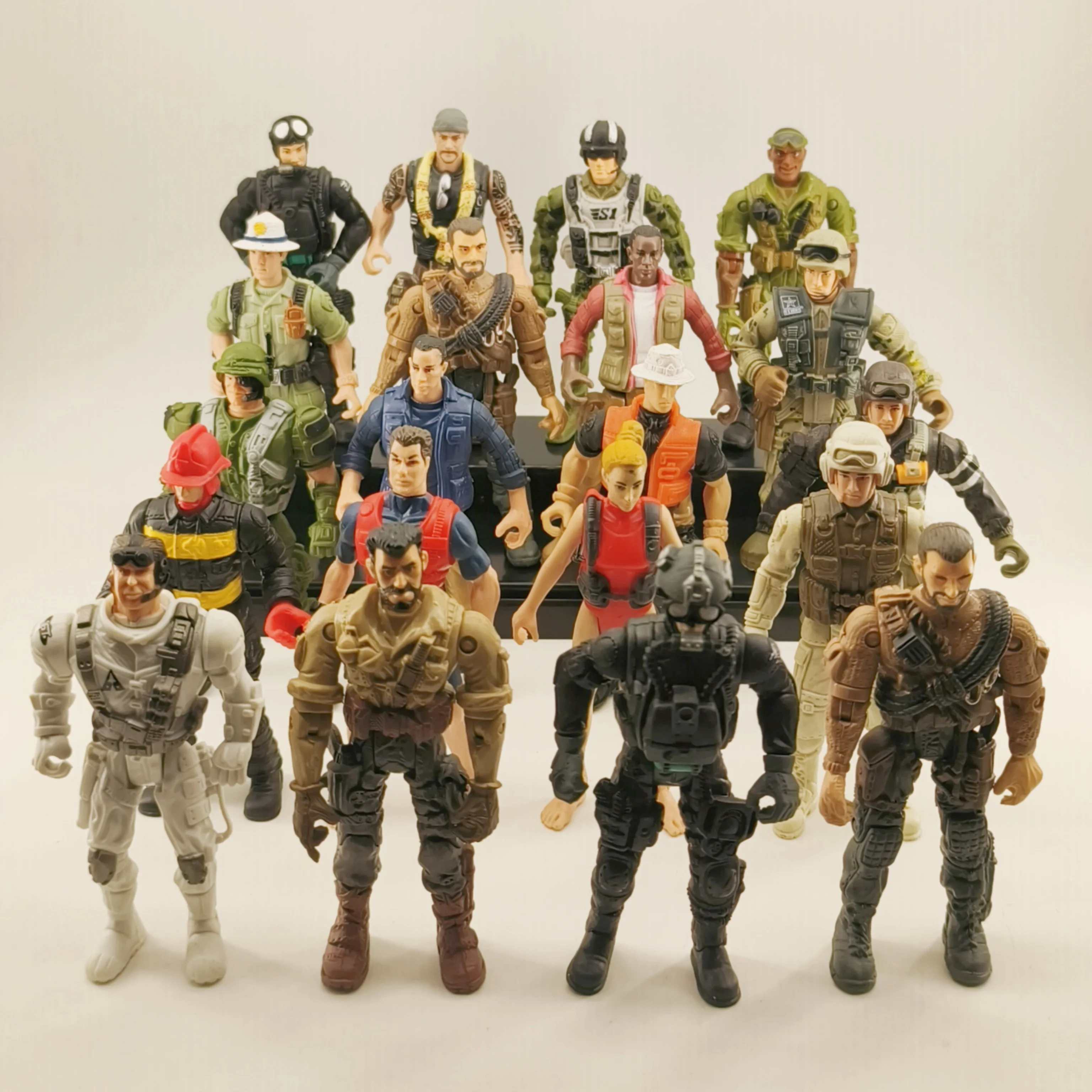 2-15PCS Military Terrorist SWAT Team Action Figures 10cm PVC Movable Warrior Elite Force Explorer Figuras Kid Toy Children Gift