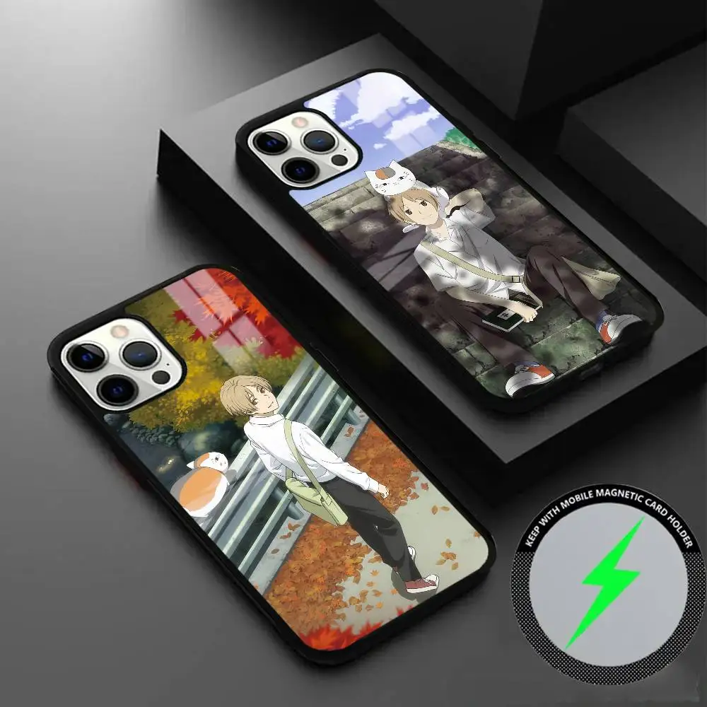 

Anime Natsume Yuujinchou Phone Case For IPhone 16 15 14 13 12 11 Pro Max Plus Mini Magsafe Mirror Wireless Magnetic Cover