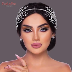 YouLaPan Crystal Headdress for Women Bridal Headband Wedding Tiara Bride Hair Accessories Girl Headwear Hair Ornament Gift HP534