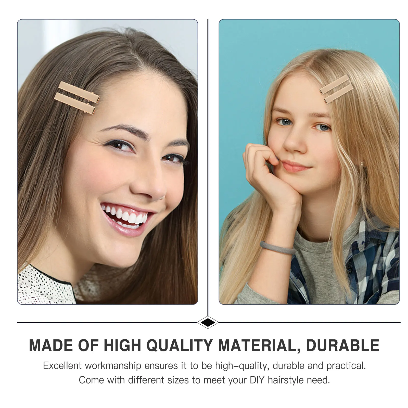 

60pcs Women Clips Snap Hair Clips Diy Hairstyle Golden Lightweight Durable Barrettes Hair Accessories For Party School Ceremony