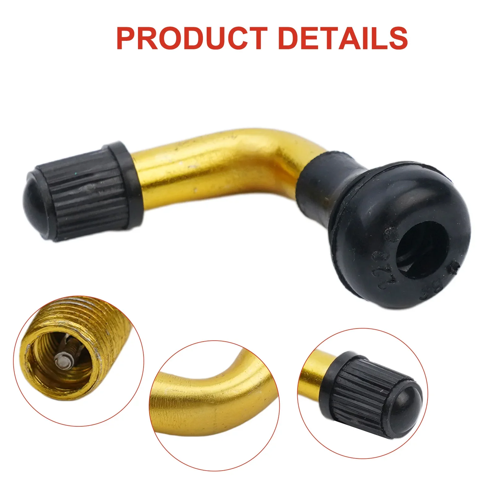 Rubber/aluminum Alloy Angled Valve Stems Tubeless Tyre For 10 Inch Balance Car Electric Scooter Bike PVR 90° Bicycle Accessories