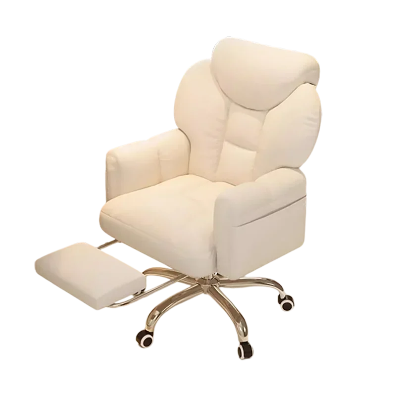 Long - lasting Modern White Office Chair Mobile Footrest Swivel Soft Gaming Chair Comfortable Aesthetic Sillas De Gamer Office