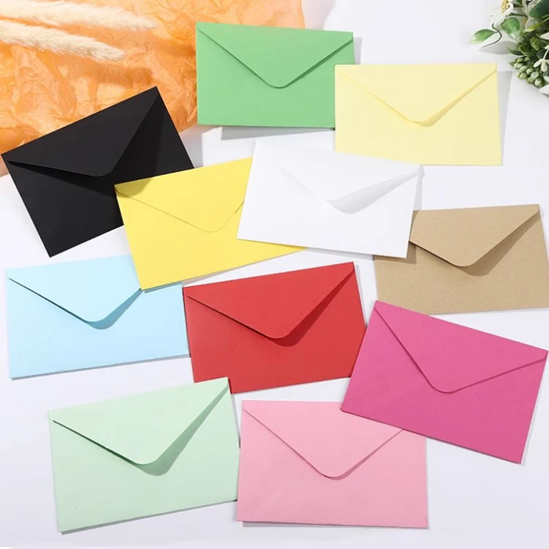 10pcs Candy Color Envelopes Cute Letter Pads Cover Wedding Party Invitation Cards Cover Cash Envelope Stationery Office Supplies