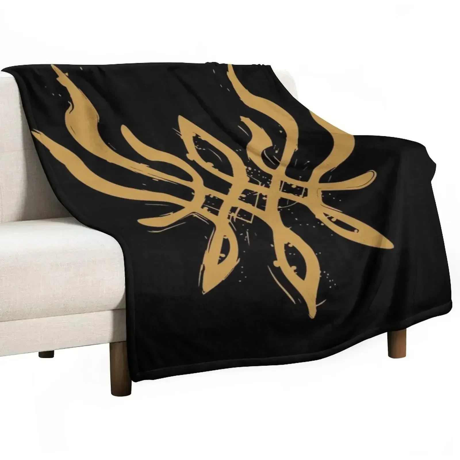 Fire Emblem?: Three Houses - Byleth Crest of Flames (Blazing Version) [Golden] Throw Blanket Comforter Cute Plaid Blankets