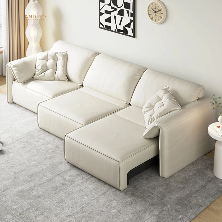 

New Style Electric Sofa Bed Microfiber Fabric Functional Sofa Telescopic Living Room Sofa