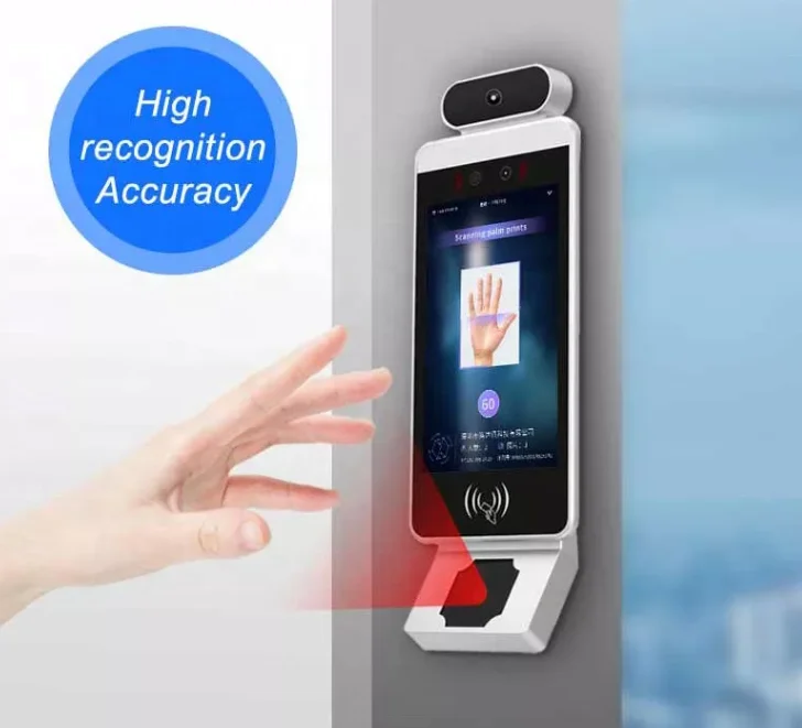 Biometric Face Recognition Access Control Machine 8 Inch Touch Screen Fingerprint RFID Card Reader Night Vision Reset
