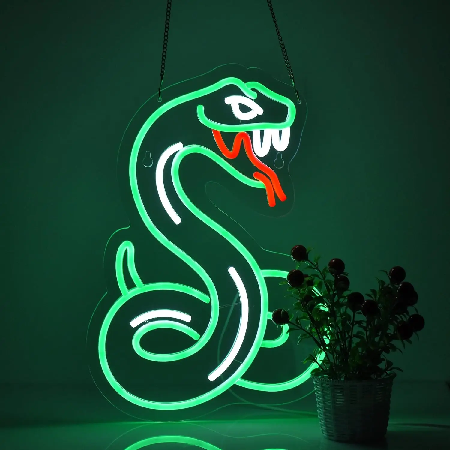 Snake Python LED Neon Sign for Wall Decor USB Power Dimmable Switch LED Neon Bedroom Beer Bar Hotel Party Club Office Light