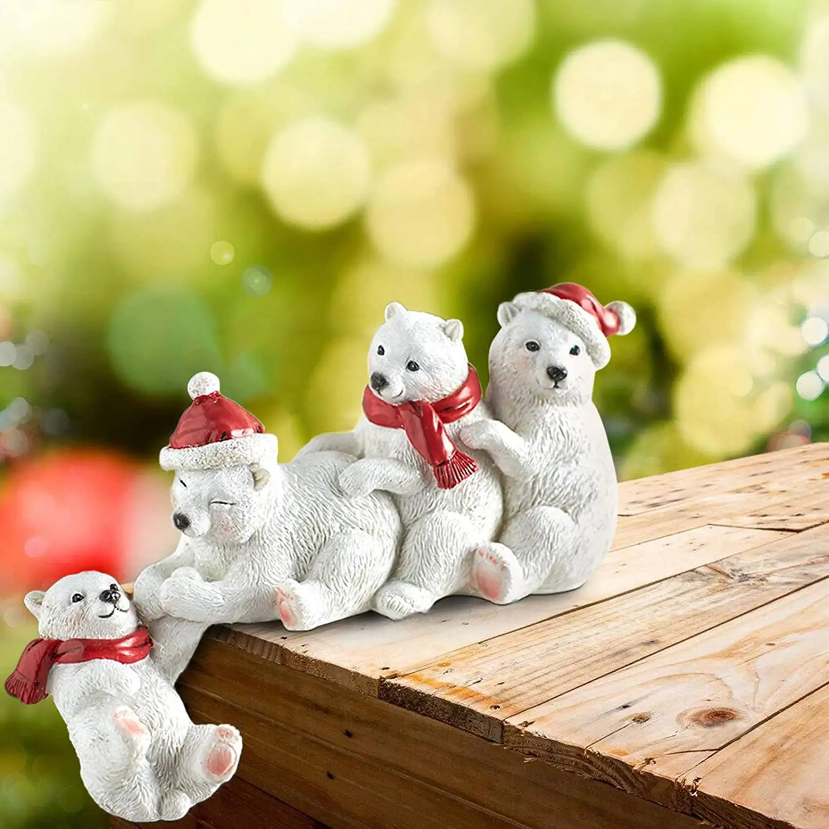 AS63-Christmas Table Decoration Helping Hand Holiday Shelf Christmas Statue Winter Tabletop Decor