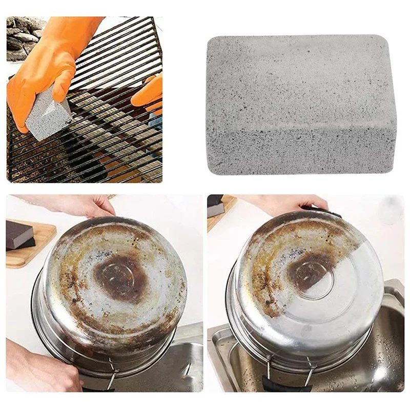 BBQ Grill Cleaning Brush Brick Block Barbecue Cleaning Stone Pumice Brick for Barbecue Rack Outdoor Kitchen BBQ Cleaning Tools