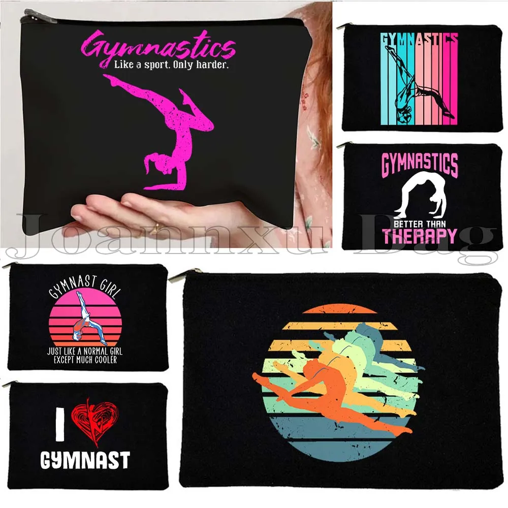 

Cute Rhythmic Gymnastics Sport Gymnast Girl Yoga Woman Dancer Gifts Canvas Cosmetic Makeup Toilet Bag Pencil Case Zipper Pouch