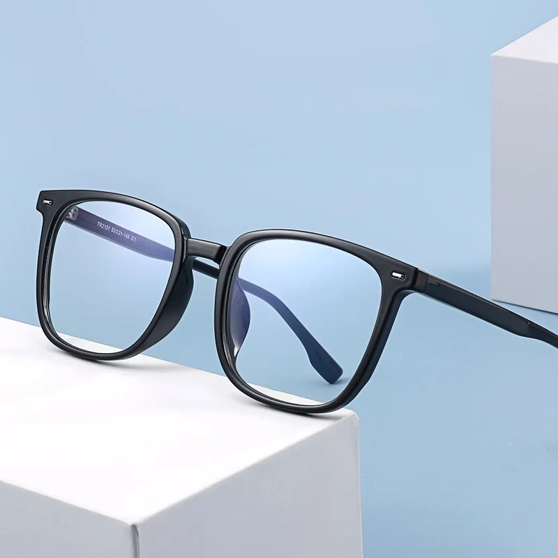 DIEDIESEE خفيفة للغاية مكافحة الضوء الأزرق قصر النظر إطار نظارات وجه كبير الذكور والإناث النظارات الطبية البصرية TR2101