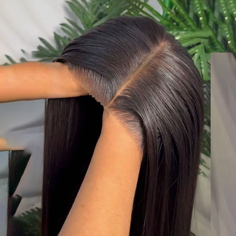 

16 париков из натуральных волос, 42 дюйма, с предварительно выщипанными и обрезанными прядями, 5x5, прямые, с кружевной передней частью, без клея