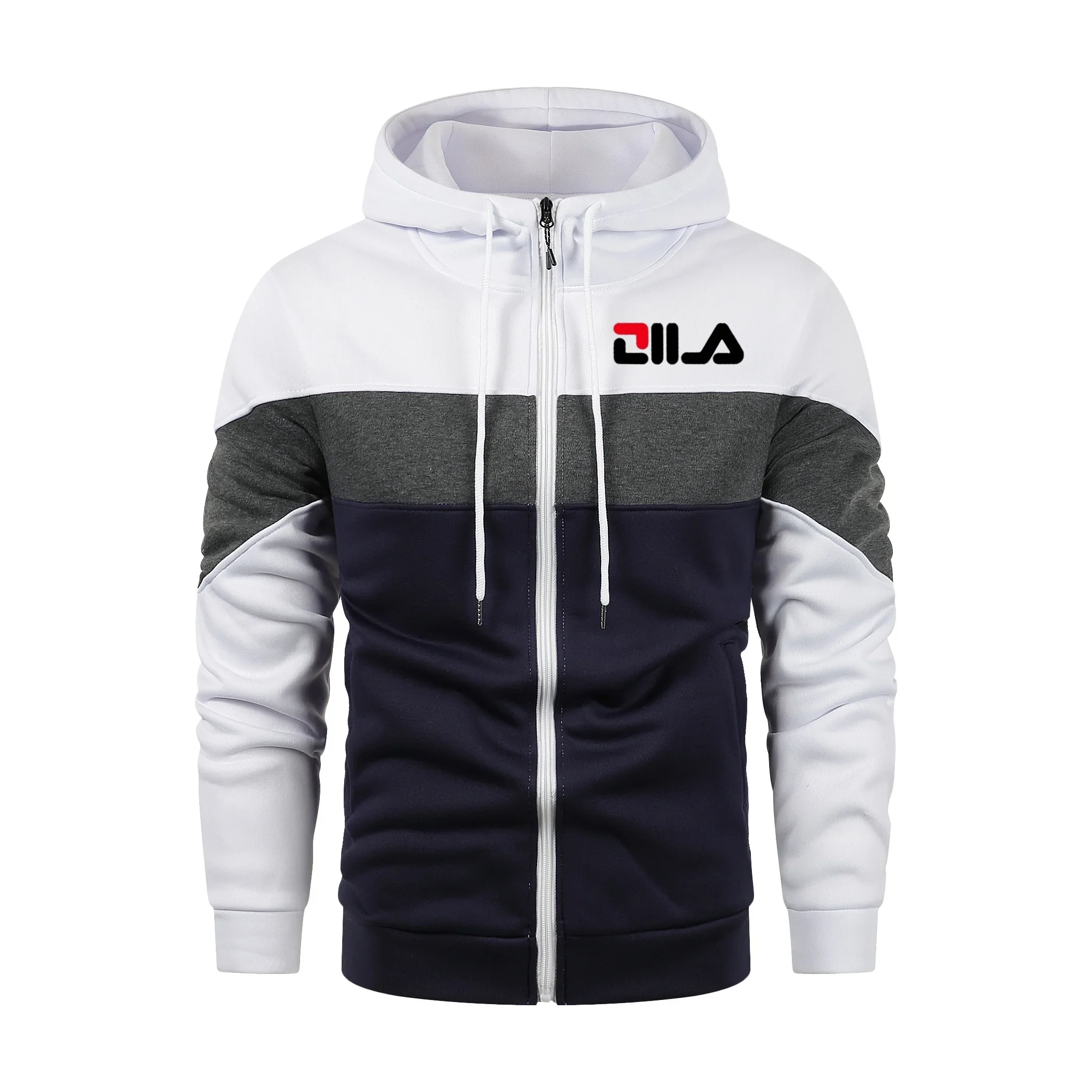 

2025 Men's three-color hooded zipper sweatshirt. New printed high-quality and comfortable hooded sweatshirt, the latest fashiona