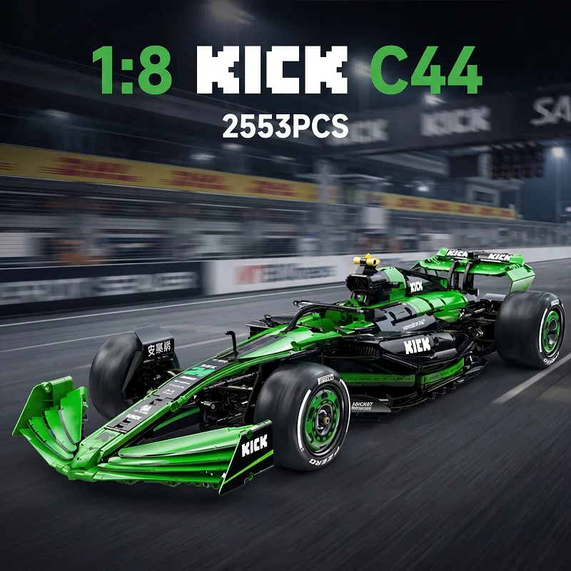 Technicial 1:8 KICK SAUBER C44 Racing Car Building Blocks Sport Speed Vehicle Brick Model Kit Boys Toy Adults Kid DIY Gift 2553PCS