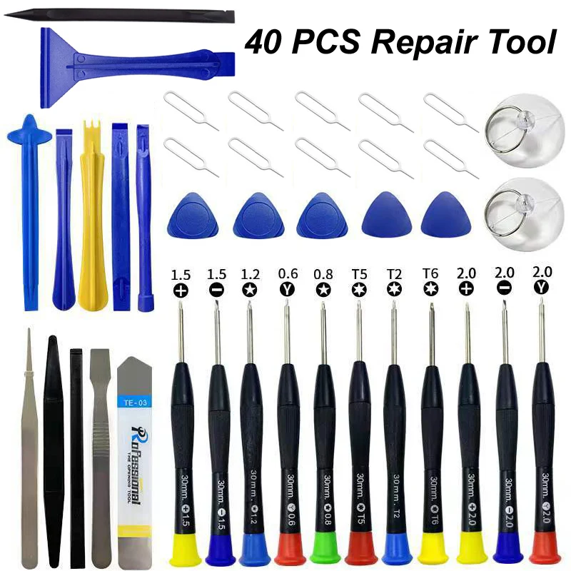 40/35/30 IN1 Mobile Phone Disassembly Repair Tools Kit Apple Android Cellphon Screw Screwdriver Spudger Pry Opening Repair Tool