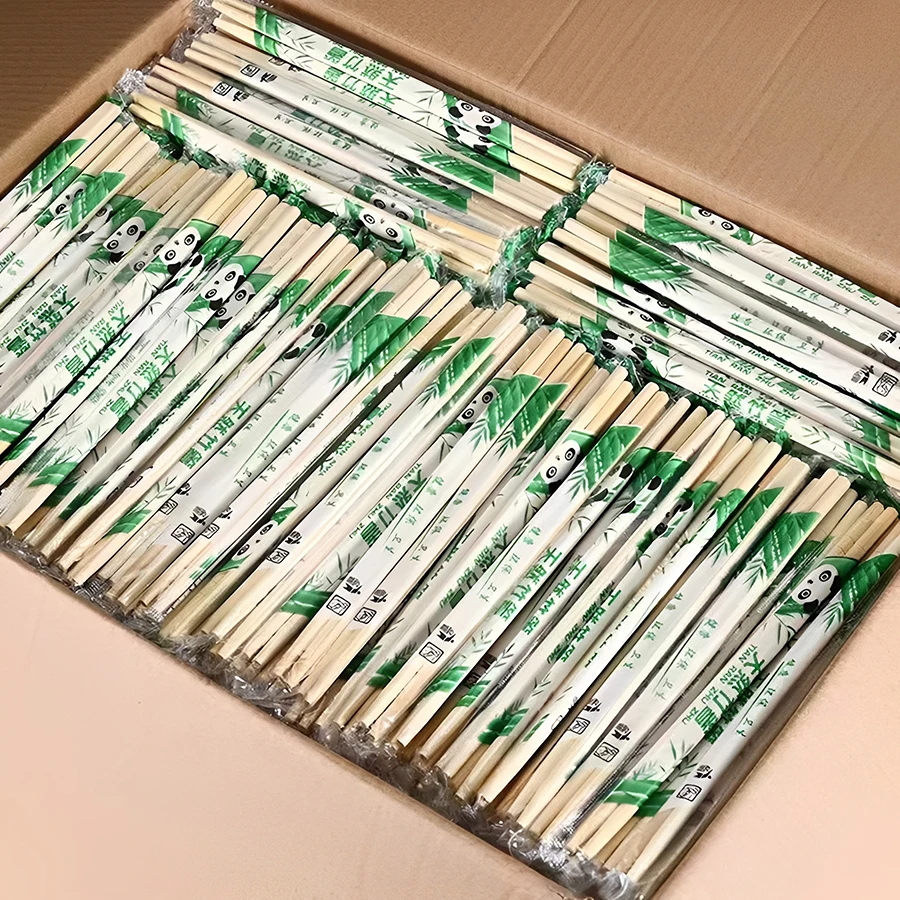 50/100pairs 19.5cm Disposable Bamboo Chopsticks, Individually Wrapped Wooden Chopsticks Bulk Pack, for Restaurant Home Party