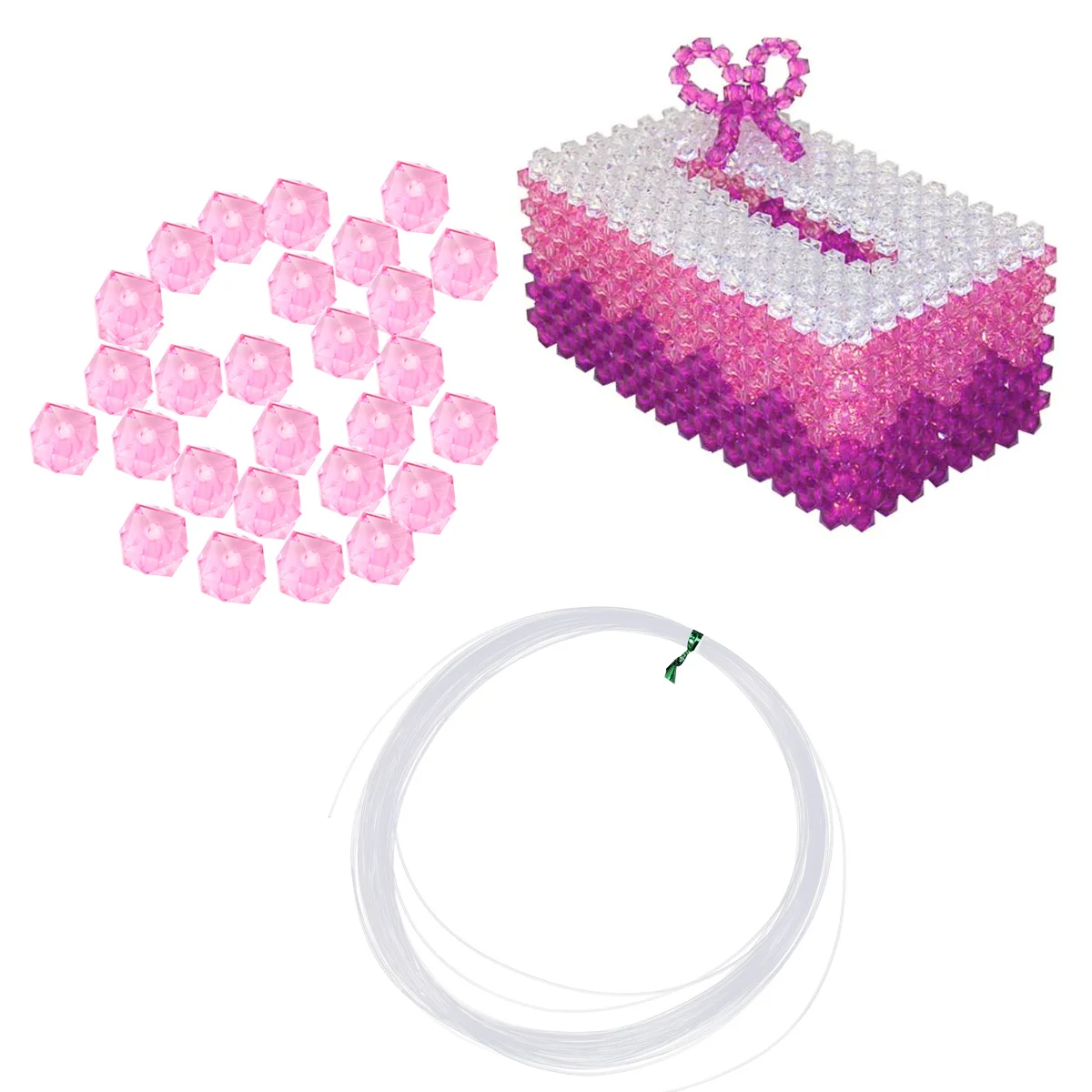 

950Pcs Transparent Square Acrylic Beads DIY Handmade Beaded Material for Jewelry Making Bracelet Necklace Decoration Accessories