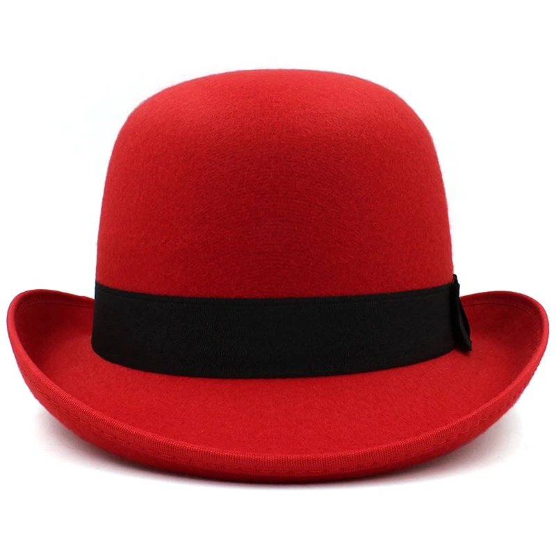 Männer Frauen Klassische Vintage Filz Bowler Hüte Roll Rim Derby Caps Fedora Hüte Britischen Hip-hop Jazz Hut Party Caps