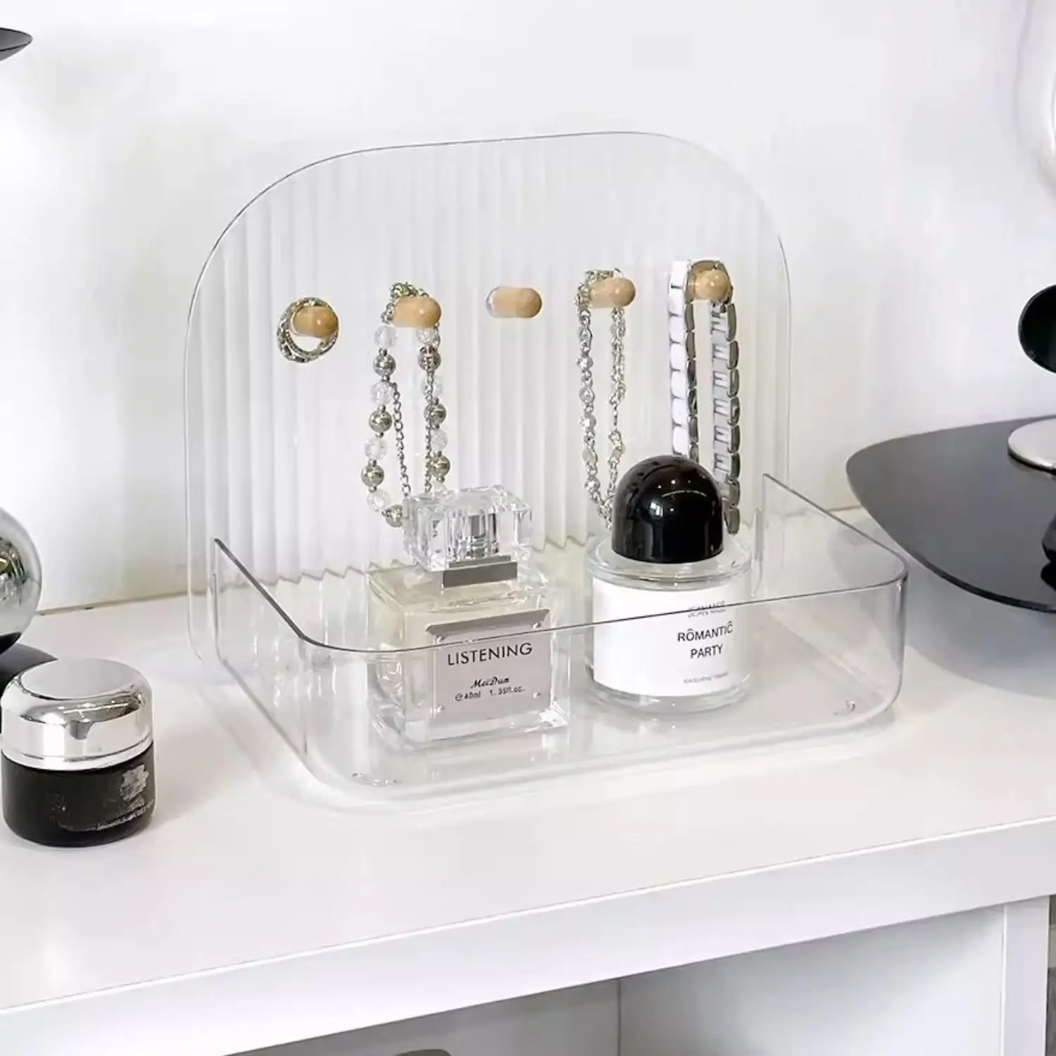 

1PC Cosmetic porch rack entrance door mask sundries storage box perfume jewelry key tray ornaments shelf