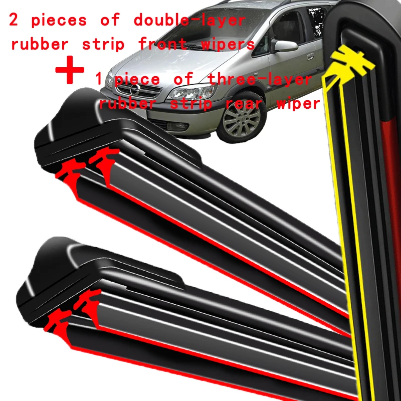 

For Opel Zafira A 1999-2005 2000 2001 2002 2003 Wiper Front & Rear Wiper Blades Windshield Windscreen Window Brushes 24"+22"+16"