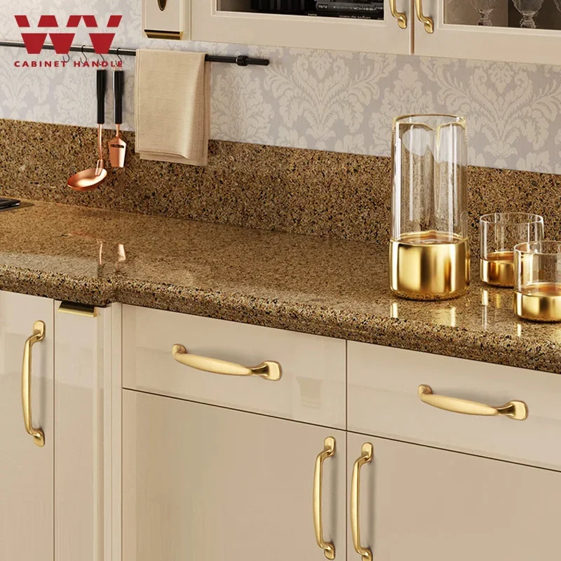 

YM American Closet Dressers Cabinet Handles Gold Kitchen Storage Cupboard Door Pulls Drawer Knobs Furniture Handle Hardwares