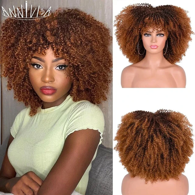 Curly wigs for african american women best sale