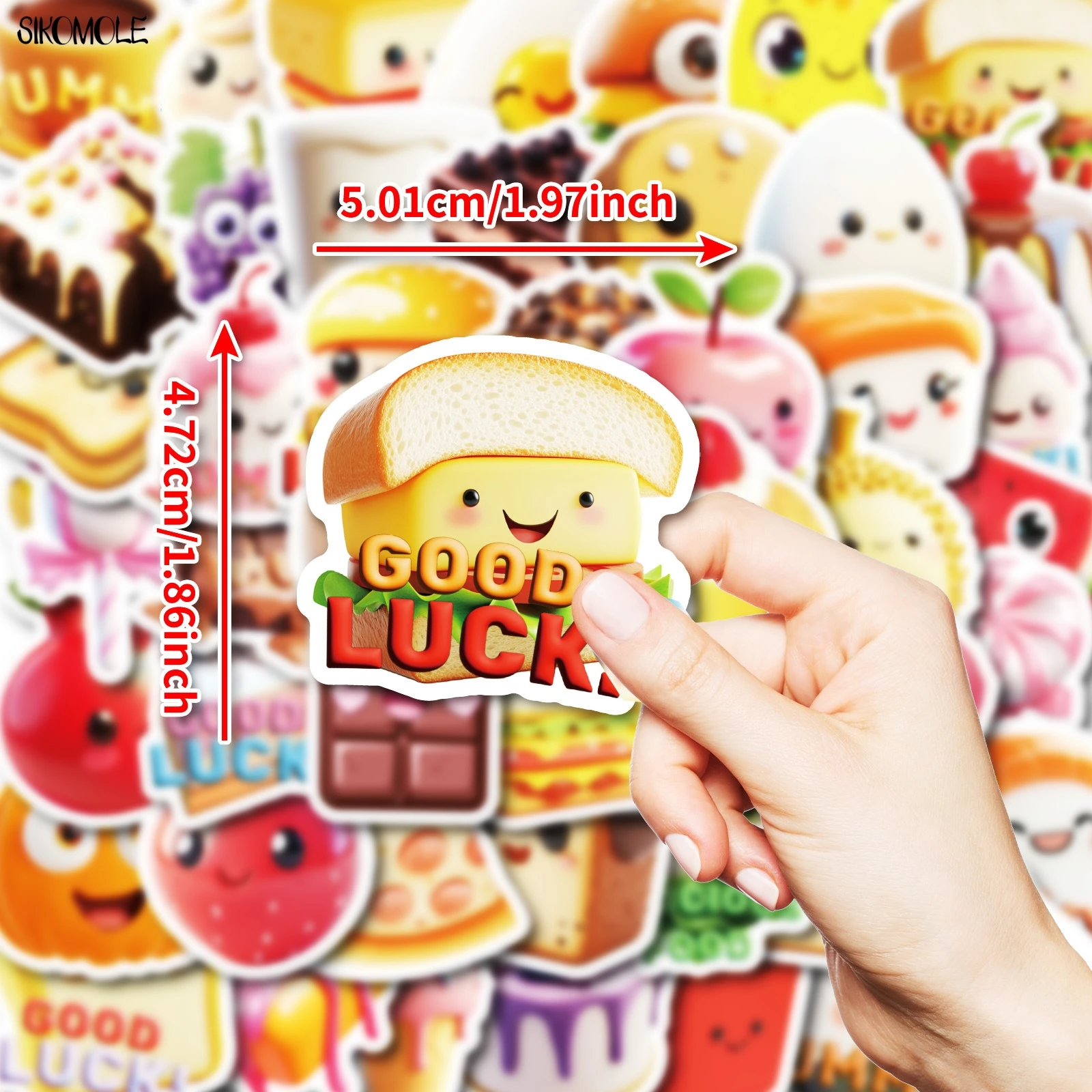 귀여운 만화 음식 음료 스티커, 귀여운 미학 DIY 노트북 기타, 여행 스케이트보드 장난감, 그래피티 스티커, 10 개, 30 개, 50 개